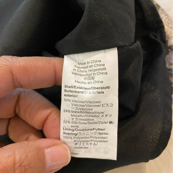 J. Crew Collection Reno Tie Neck Metallic Floral Top (P) - Picture 5 of 6